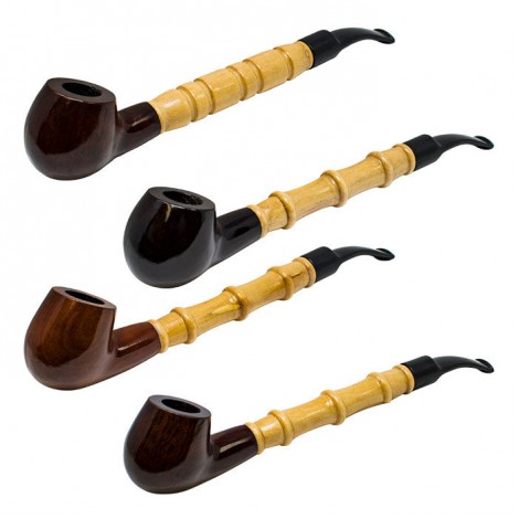 Bamboo Style 10" Wooden Tobacco Pipe